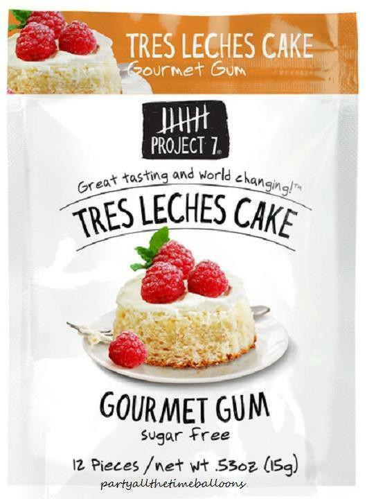 Birthday Cake Gourmet Gum
 3 Packs Project 7 TRES LECHES CAKE Gourmet Gum NEW FLAVOR