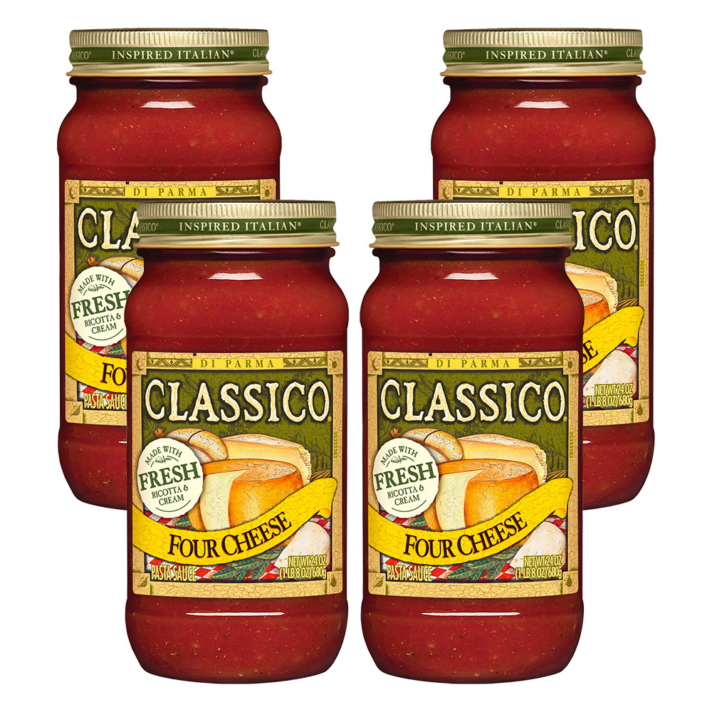 Classico Spaghetti Sauces
 4 Pack Classico Four Cheese Pasta Sauce 24 oz Jar