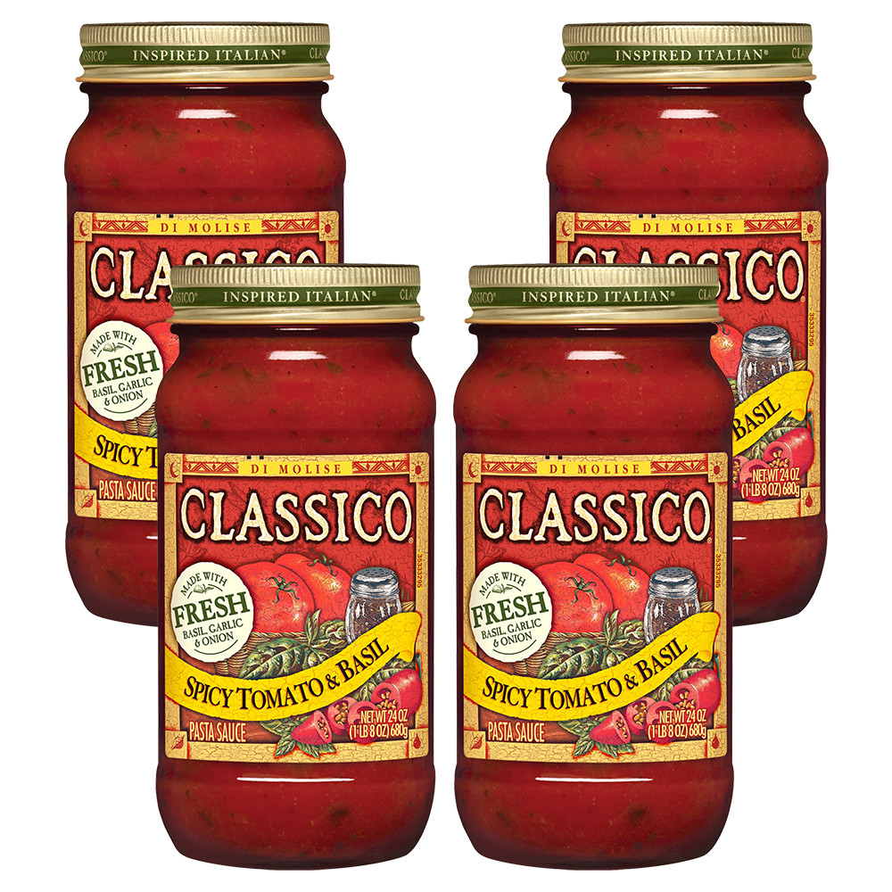 Classico Spaghetti Sauces
 4 Pack Classico Spicy Tomato and Basil Pasta Sauce 24