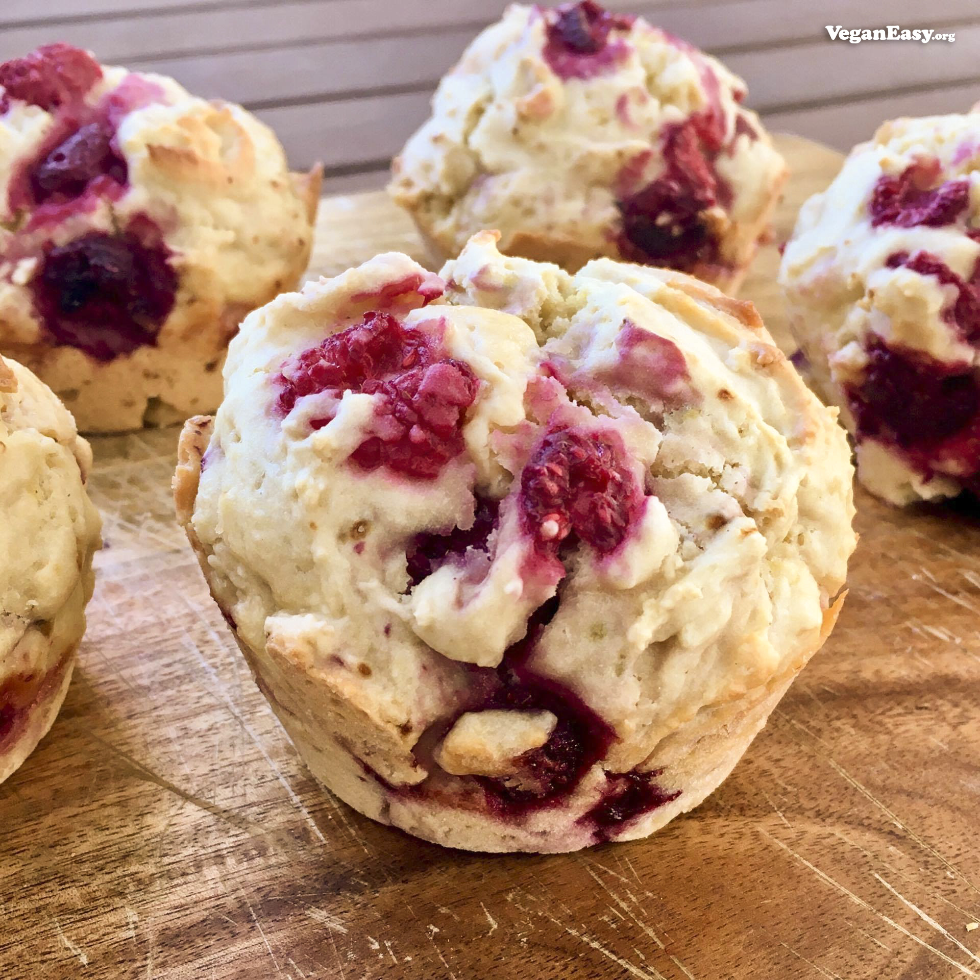 Raspberry White Chocolate Muffins
 Raspberry & White Chocolate Muffins – Vegan Easy