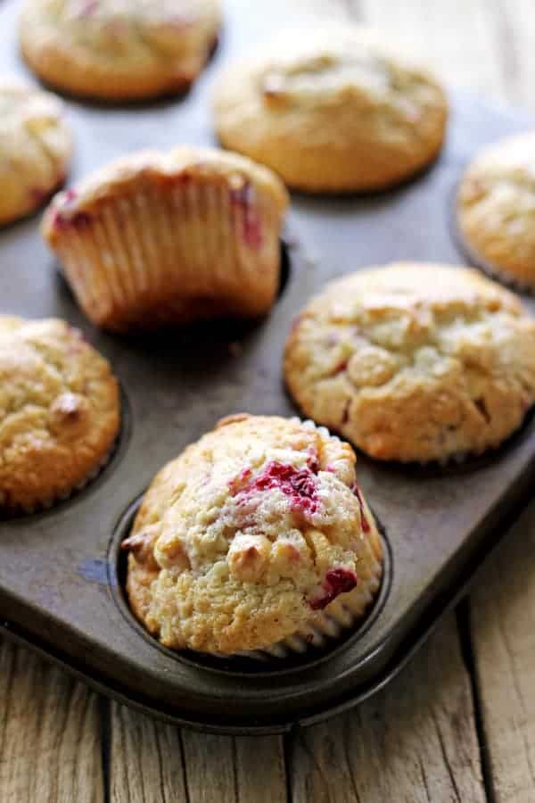 Raspberry White Chocolate Muffins
 Raspberry & White Chocolate Muffins