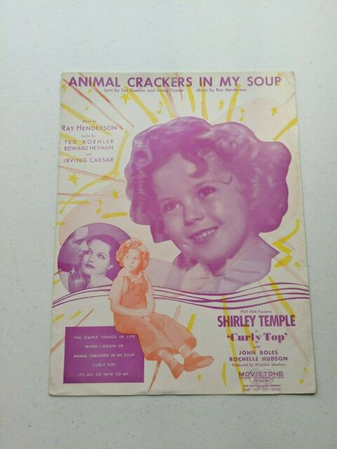 Animal Crackers In My Soup Song
 Animal Crackers in My Soup by Ray Henderson sheet music