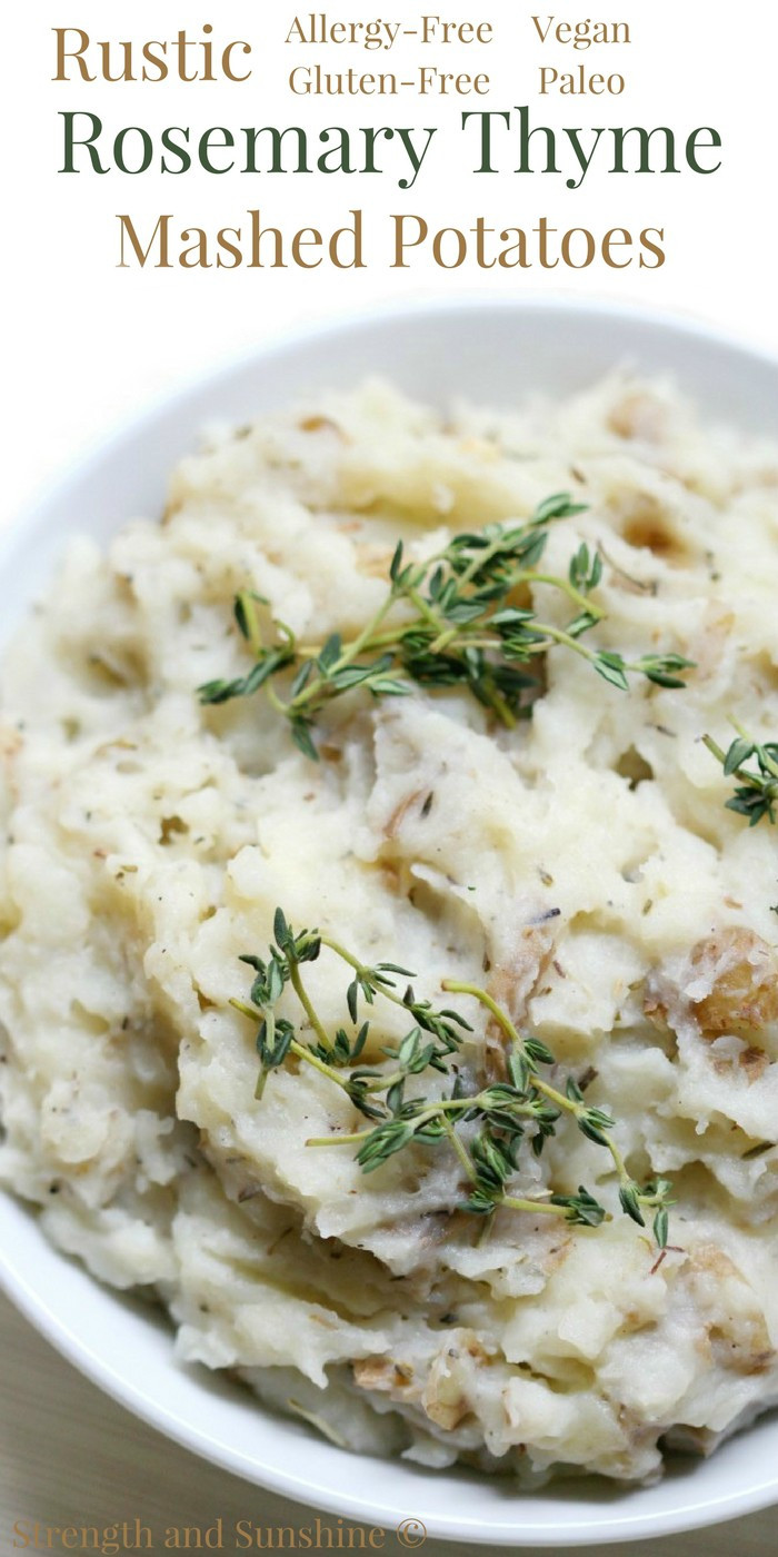 Are Mashed Potatoes Gluten Free
 Rustic Rosemary Thyme Mashed Potatoes Gluten Free Vegan