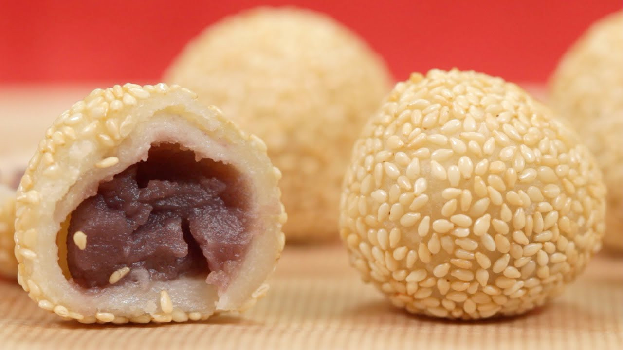 Asian Dessert Recipes
 Sesame Balls Recipe Chinese Dessert Jian Dui Goma Dango
