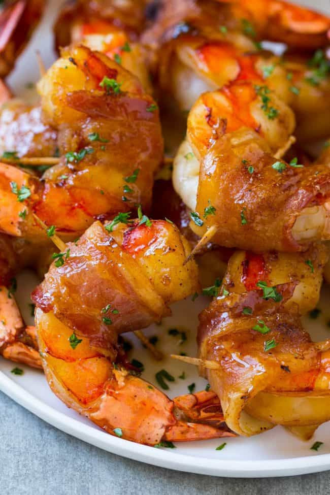 Bacon Appetizer Recipes
 Sweet and Savory Bacon Wrapped Shrimp