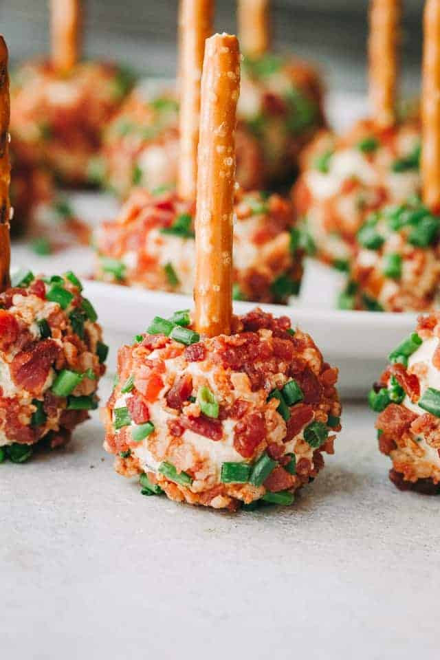 Bacon Appetizer Recipes
 Bacon and Chives Cheese Balls Recipe Diethood
