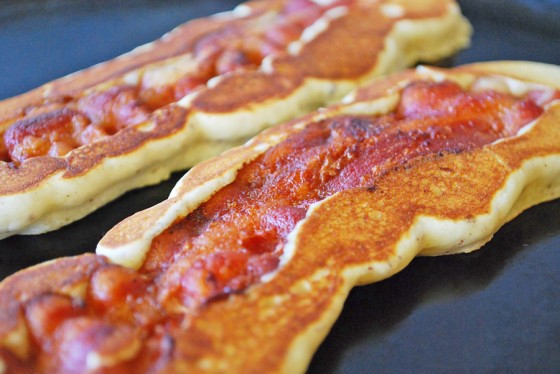 Bacon Pancakes Recipe
 Pour Some Syrup on Me …in the name of bacon