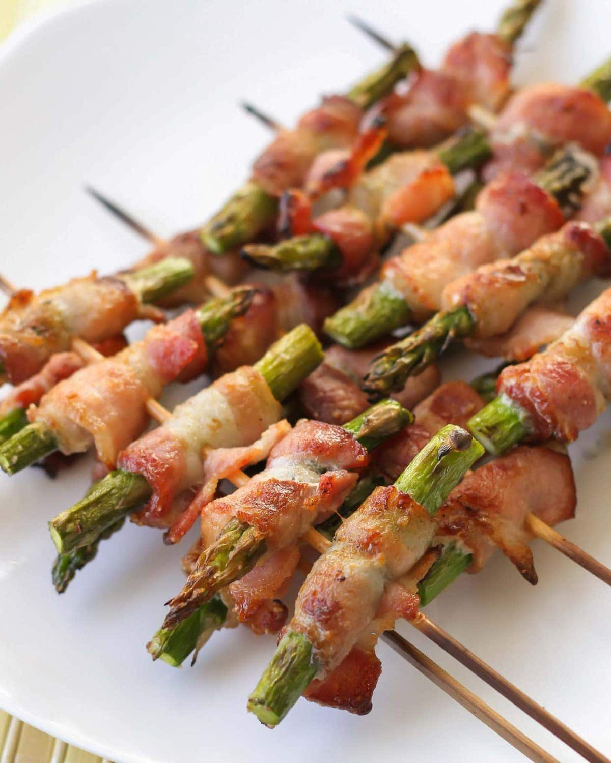 Bacon Wrapped Asparagus Appetizers
 Bacon Wrapped Asparagus Skewers