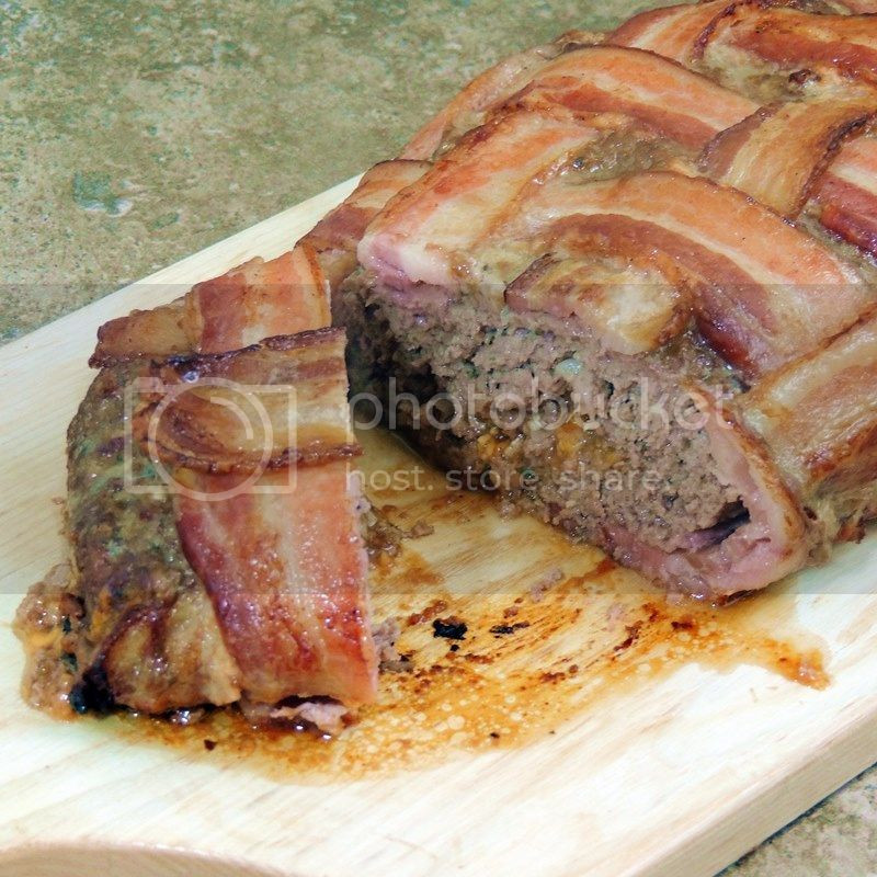 Bacon Wrapped Ground Beef
 Bacon Wrapped BBQ Cheeseburger Meatloaf