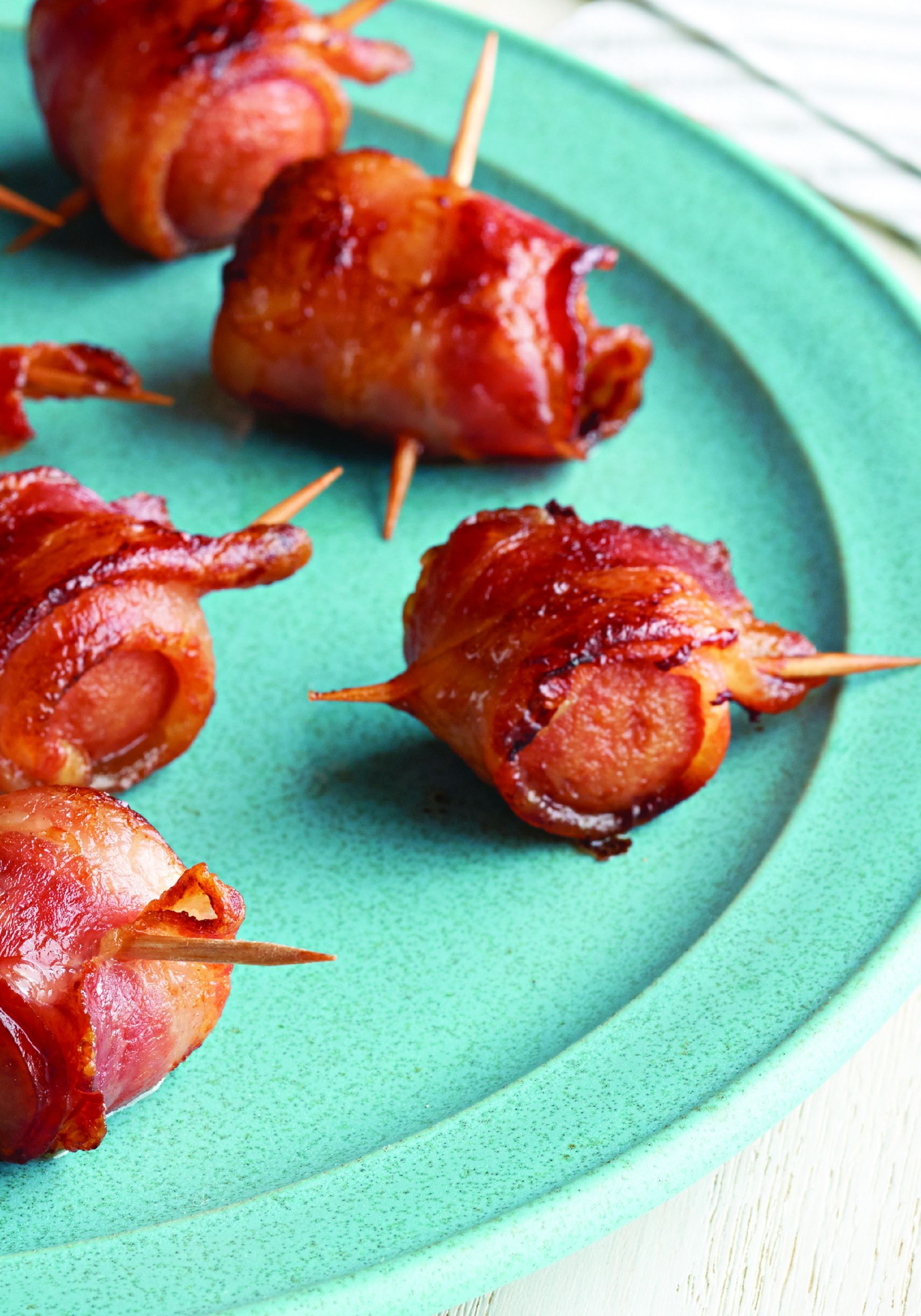Bacon Wrapped Hot Dog Appetizers
 Smoky Bacon Wrapped Hot Dog Appetizer Bites