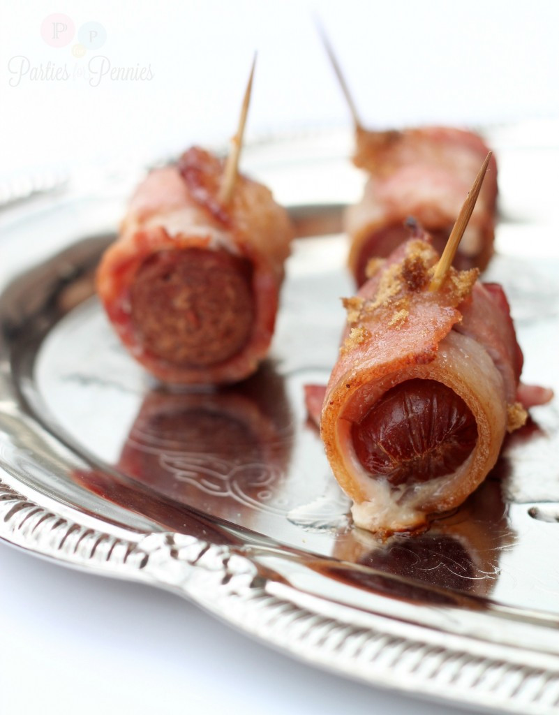 Bacon Wrapped Hot Dog Appetizers
 20 Bud Friendly Appetizers Parties for Pennies