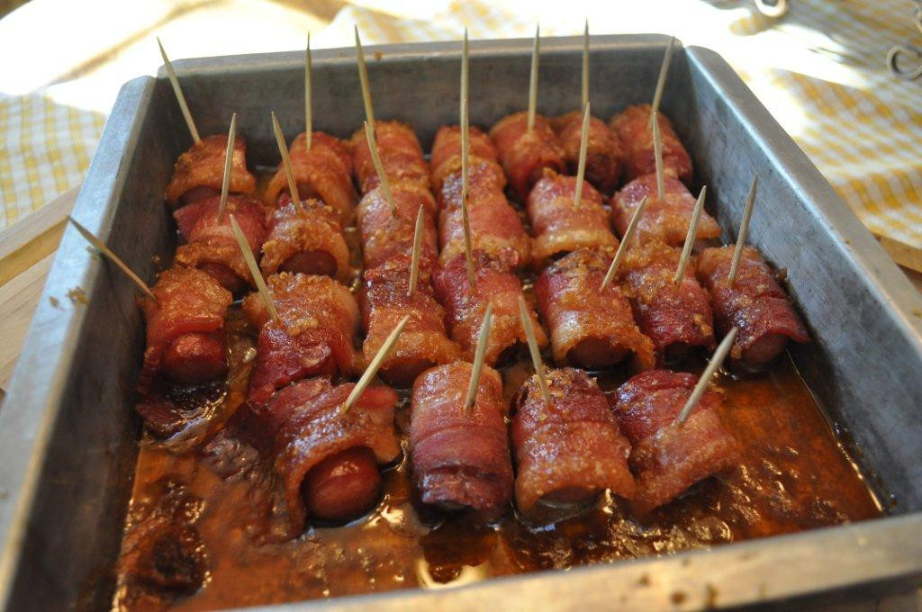 Bacon Wrapped Hot Dog Appetizers
 The Friday Friends Bacon Wrapped Hotdog bites