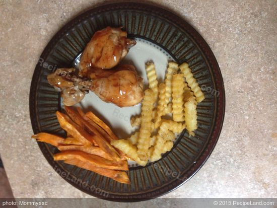 Baked Bbq Chicken Legs Sweet Baby Ray'S
 Baked BBQ chicken w sweet potato fries Recipe
