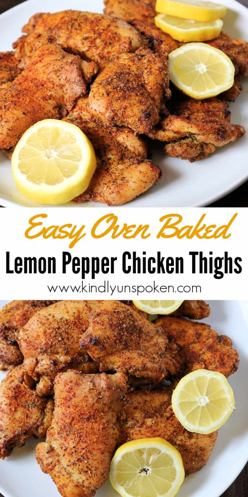 Baked Lemon Pepper Chicken Thighs
 Oven Baked Lemon Pepper Chicken Thighs