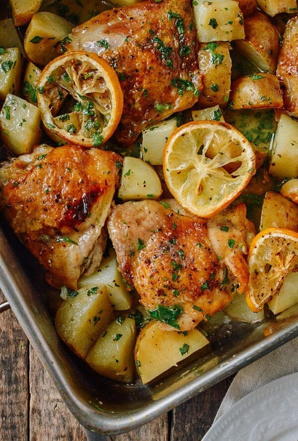 Baked Lemon Pepper Chicken Thighs
 Roasted Lemon Chicken Thighs with Potatoes The Woks of Life
