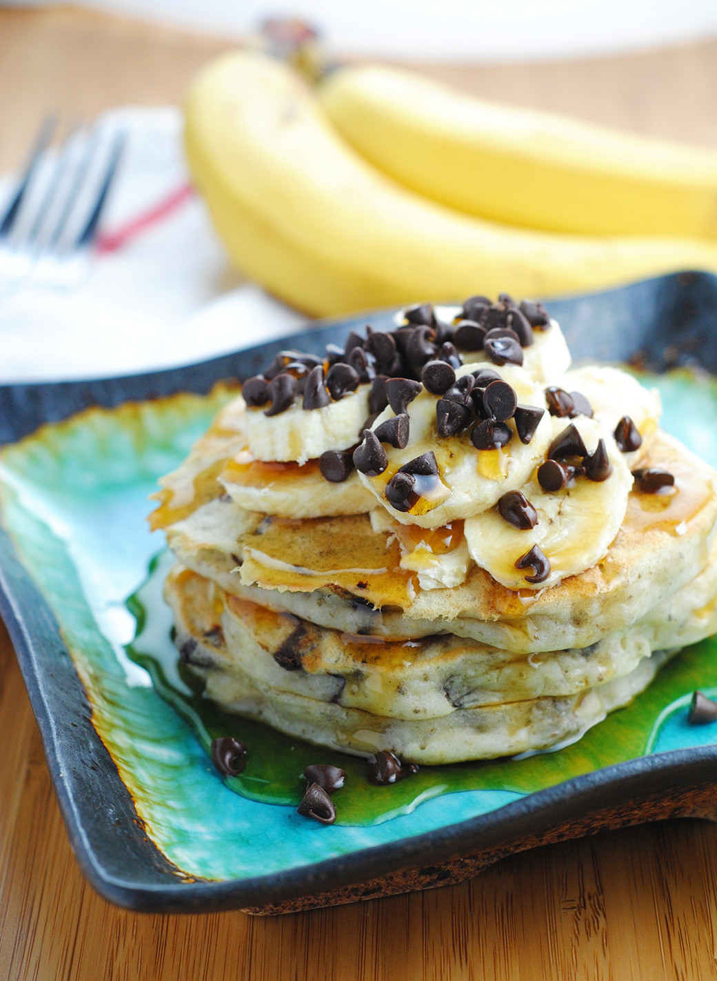 Banana Vegan Pancakes
 Banana Chocolate Chip Vegan Pancakes by The Blenderist