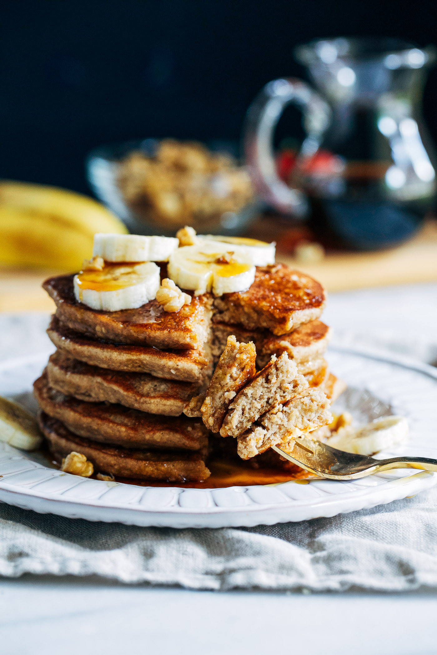 Banana Vegan Pancakes
 Vegan Banana Nut Blender Pancakes Making Thyme for Health