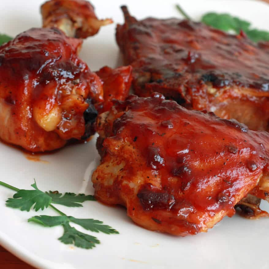 Bbq Sauce Recipe For Pork
 Oven baked Chicken & Pork Chops with Chipotle Maple