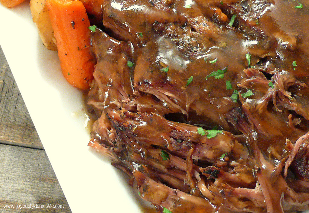 Beef Chuck Slow Cooker
 Joyously Domestic Slow Cooker "Melt in Your Mouth" Pot Roast