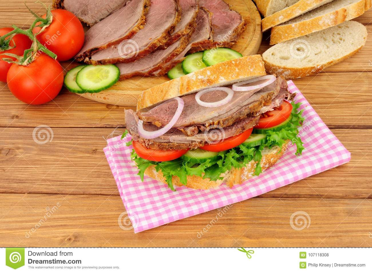 Beef Salad Sandwich
 Roast Beef Salad Sandwich stock photo Image of sliced