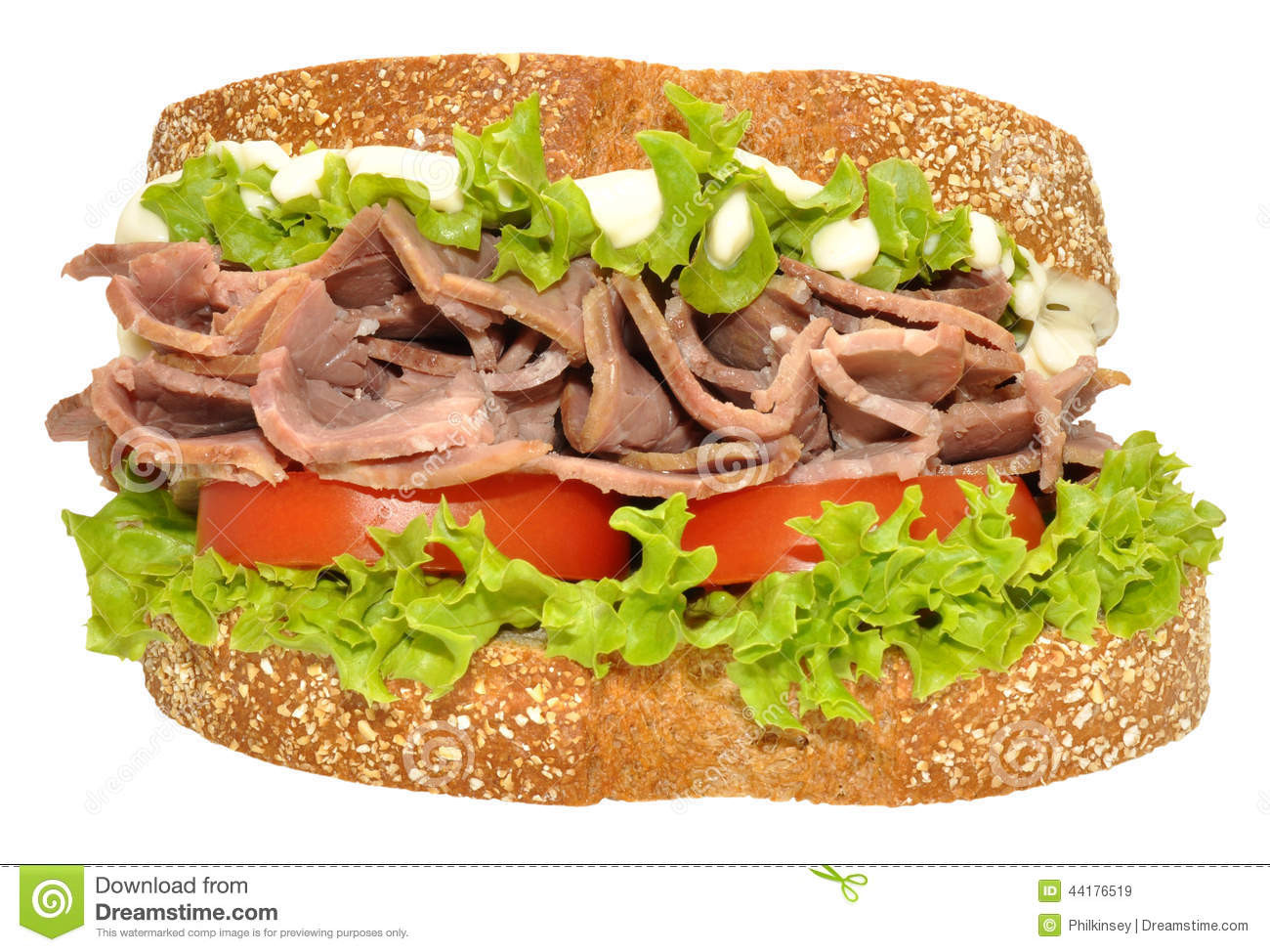 Beef Salad Sandwich
 Beef And Salad Sandwich Stock Image