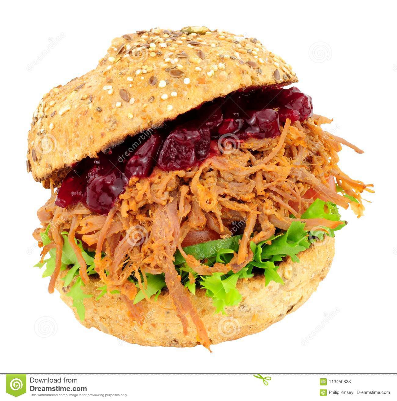 Beef Salad Sandwich
 Shredded Beef And Salad Sandwich Roll Stock Image Image