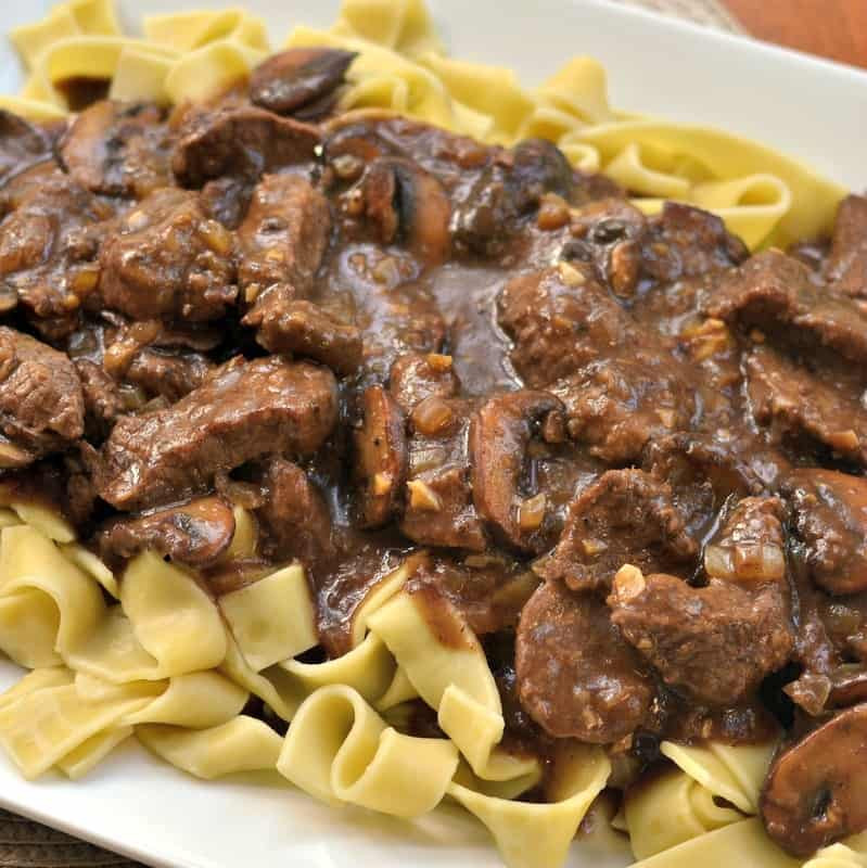 Beef Tips And Noodles
 e Skillet Savory Beef Tips and Gravy