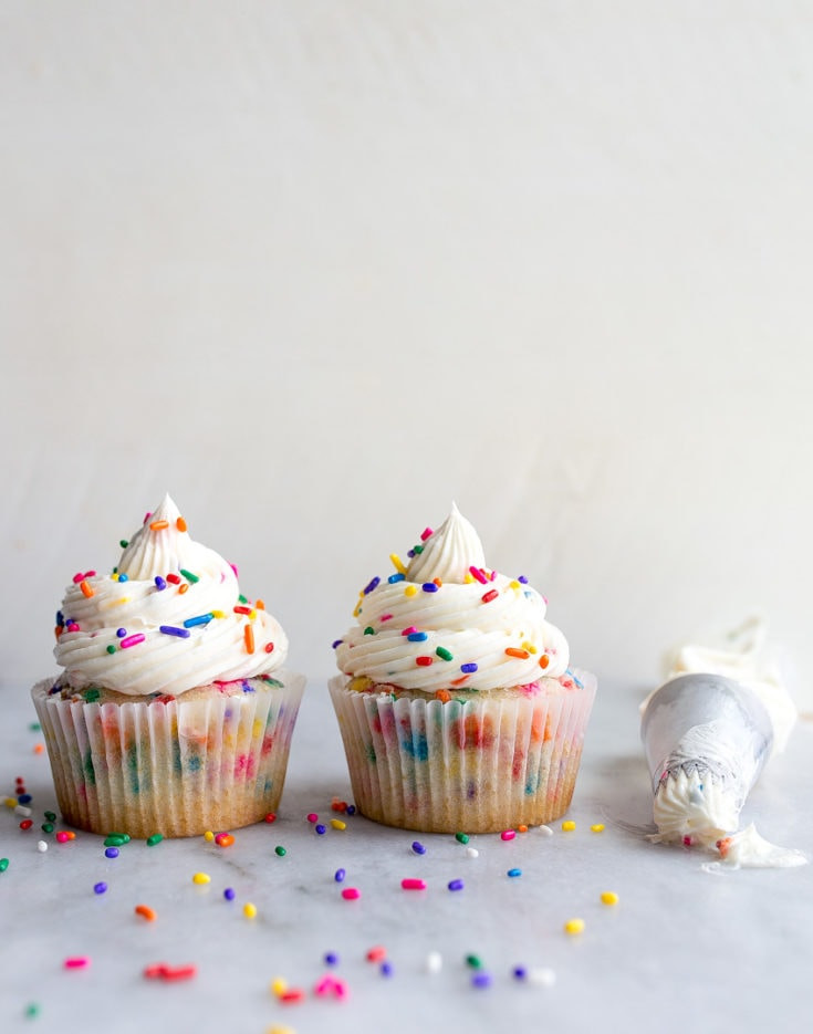 Birthday Cake Cupcake Recipe
 Birthday Cake Cupcakes with Sprinkles small batch recipe
