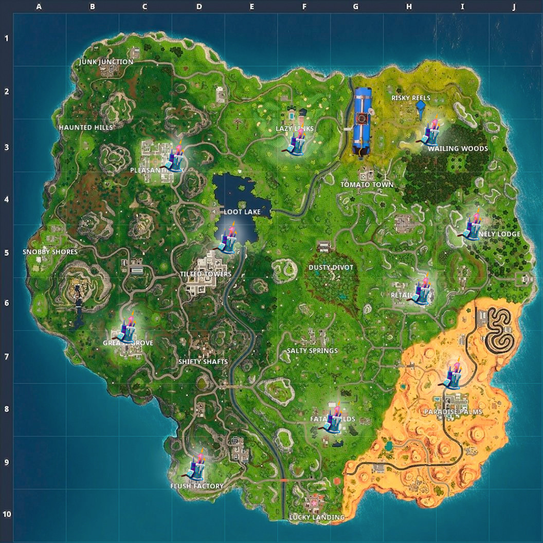 Birthday Cake Locations Fortnite
 Birthday Cake Locations and Map Dance Challenge in