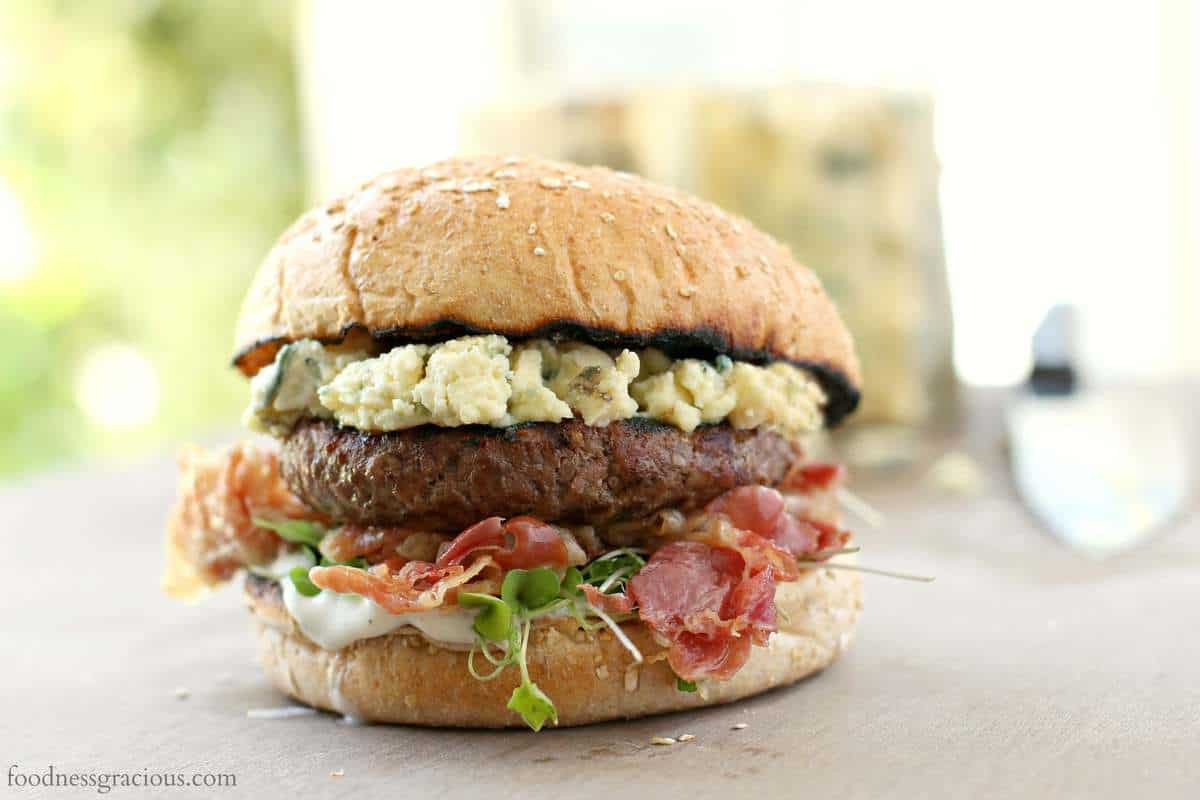 Blue Cheese Hamburgers
 Loaded Blue Cheese Burger with Crispy Pancetta