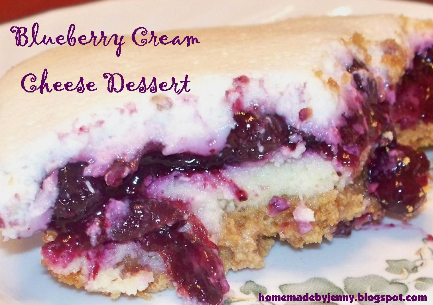 Blueberry Dessert Recipes With Cream Cheese
 Homemade by Jenny Blueberry Cream Cheese Dessert