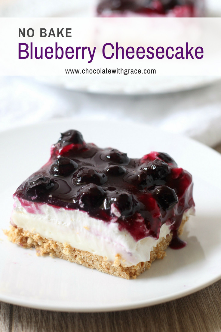 Blueberry Topping For Cheesecake Recipe
 No Bake Blueberry Cheesecake Chocolate With Grace