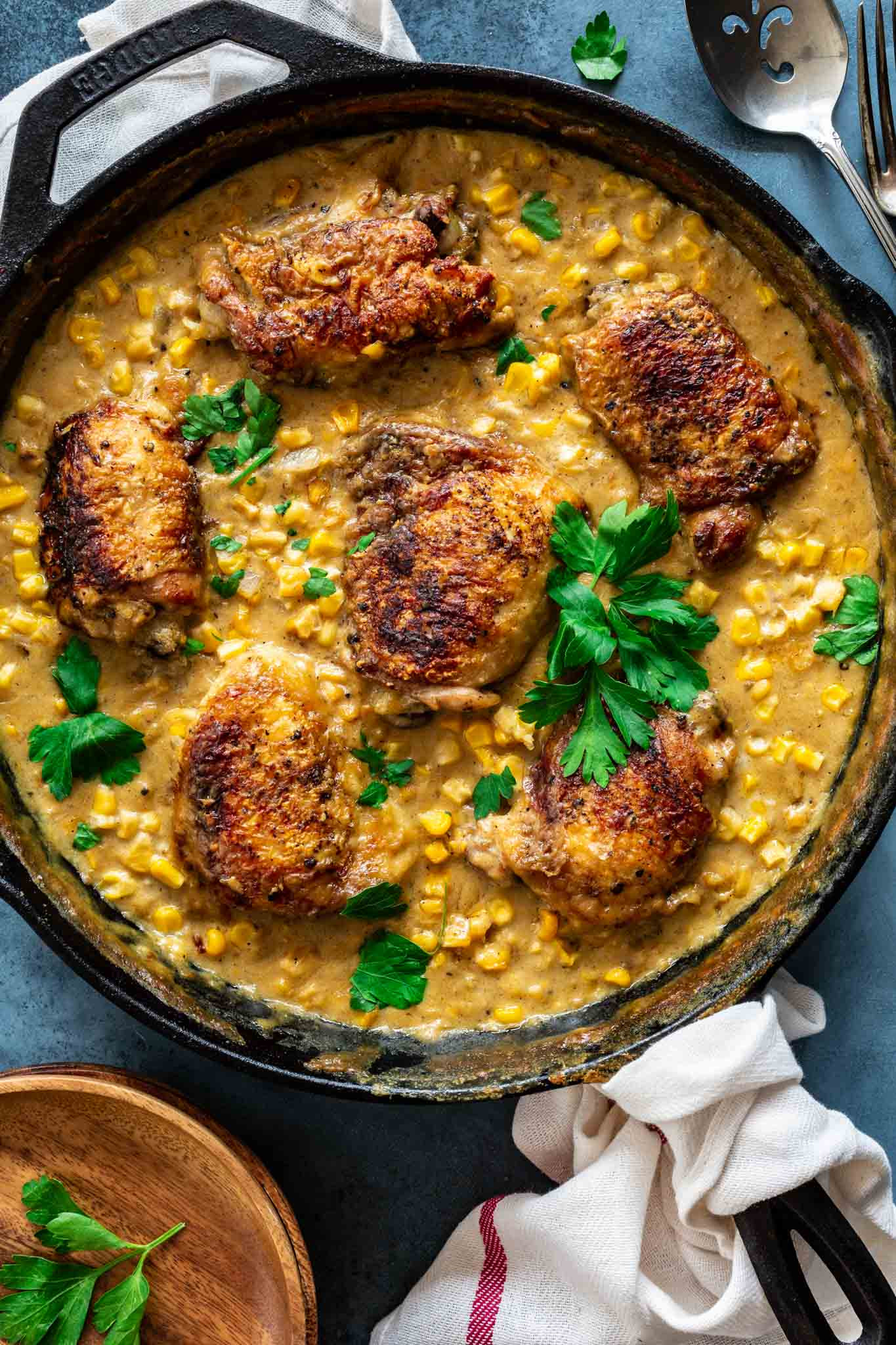 Breaded Chicken Thighs
 Chicken Thighs with Creamed Corn Olivia s Cuisine