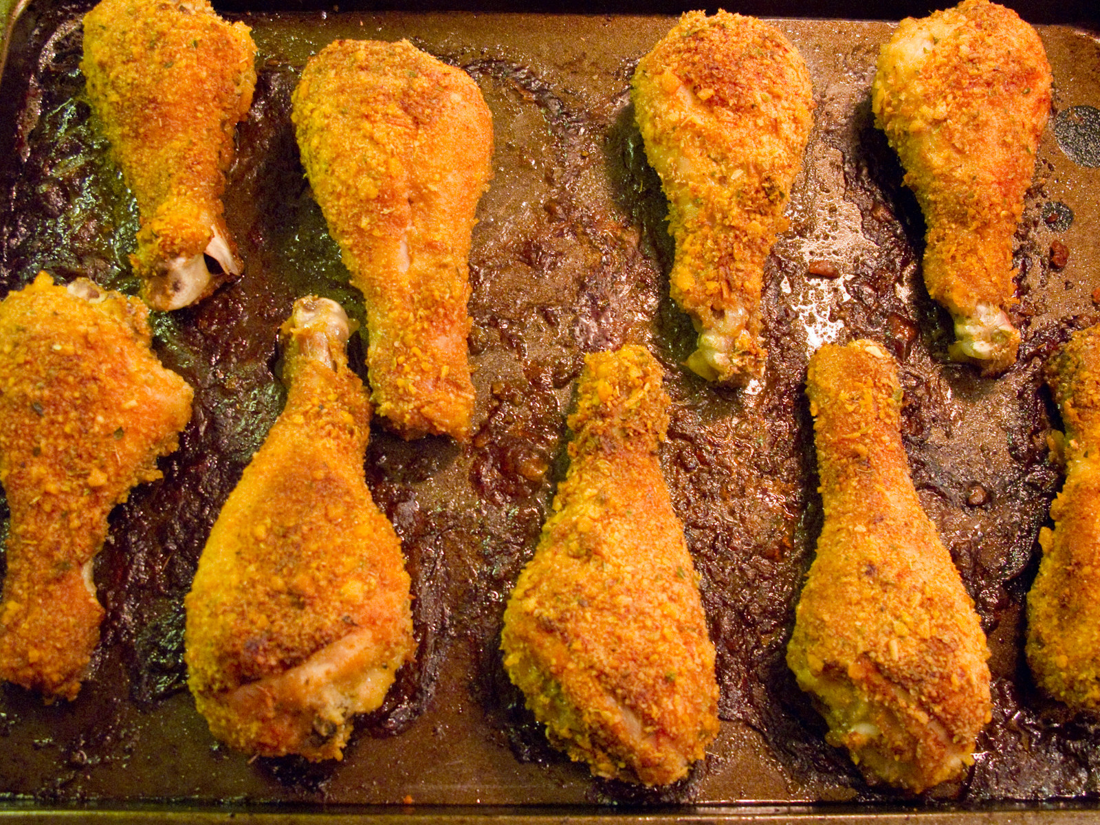 Breaded Chicken Thighs
 baked breaded chicken legs and thighs