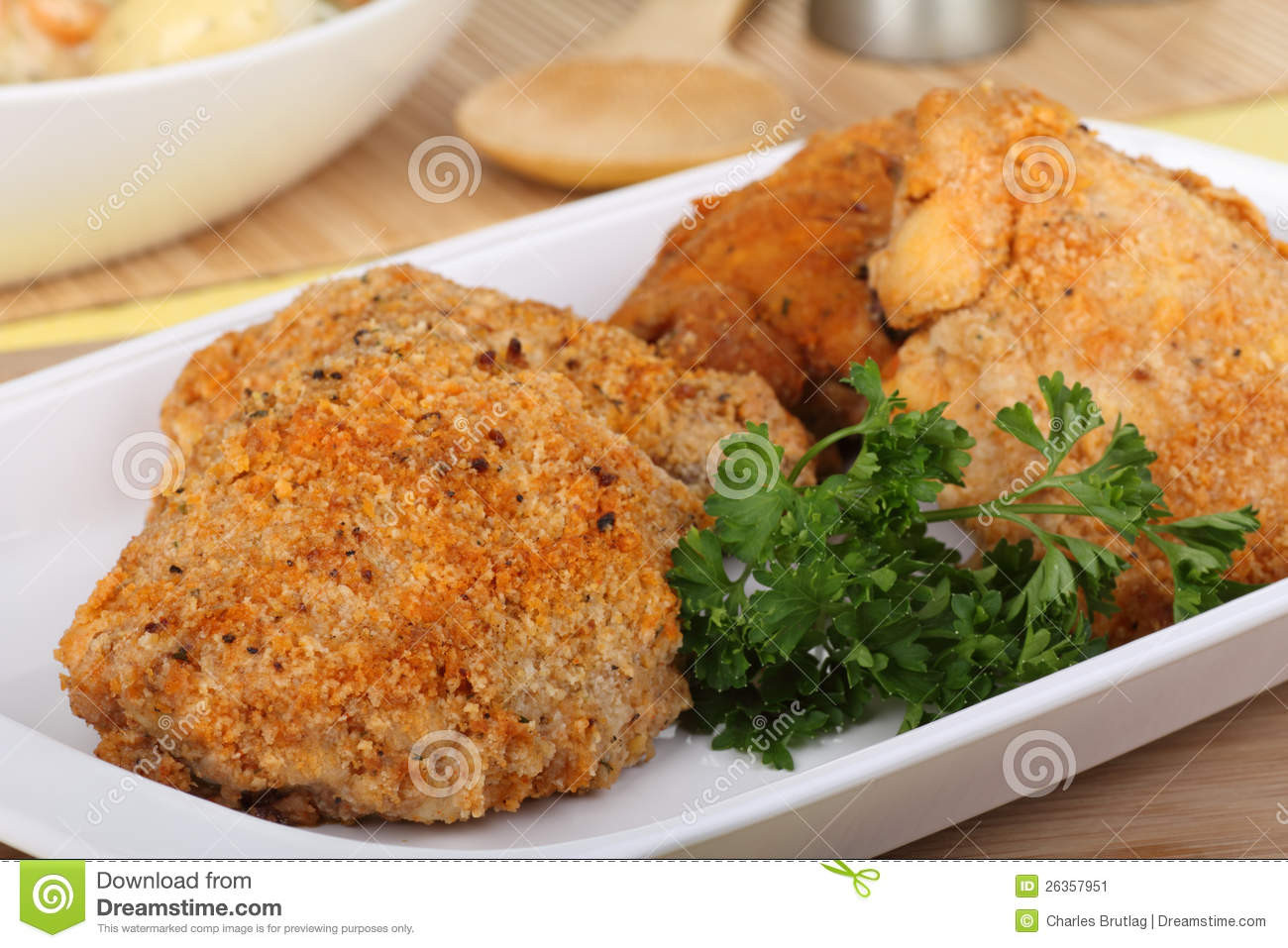 Breaded Chicken Thighs
 Breaded Chicken Thighs stock image Image of meal dinner