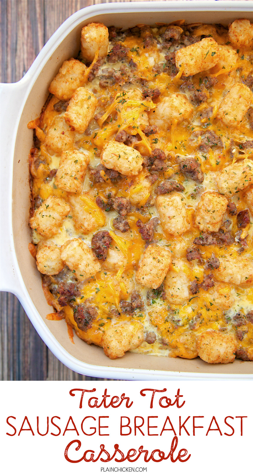 breakfast casserole with tater tots and sausage