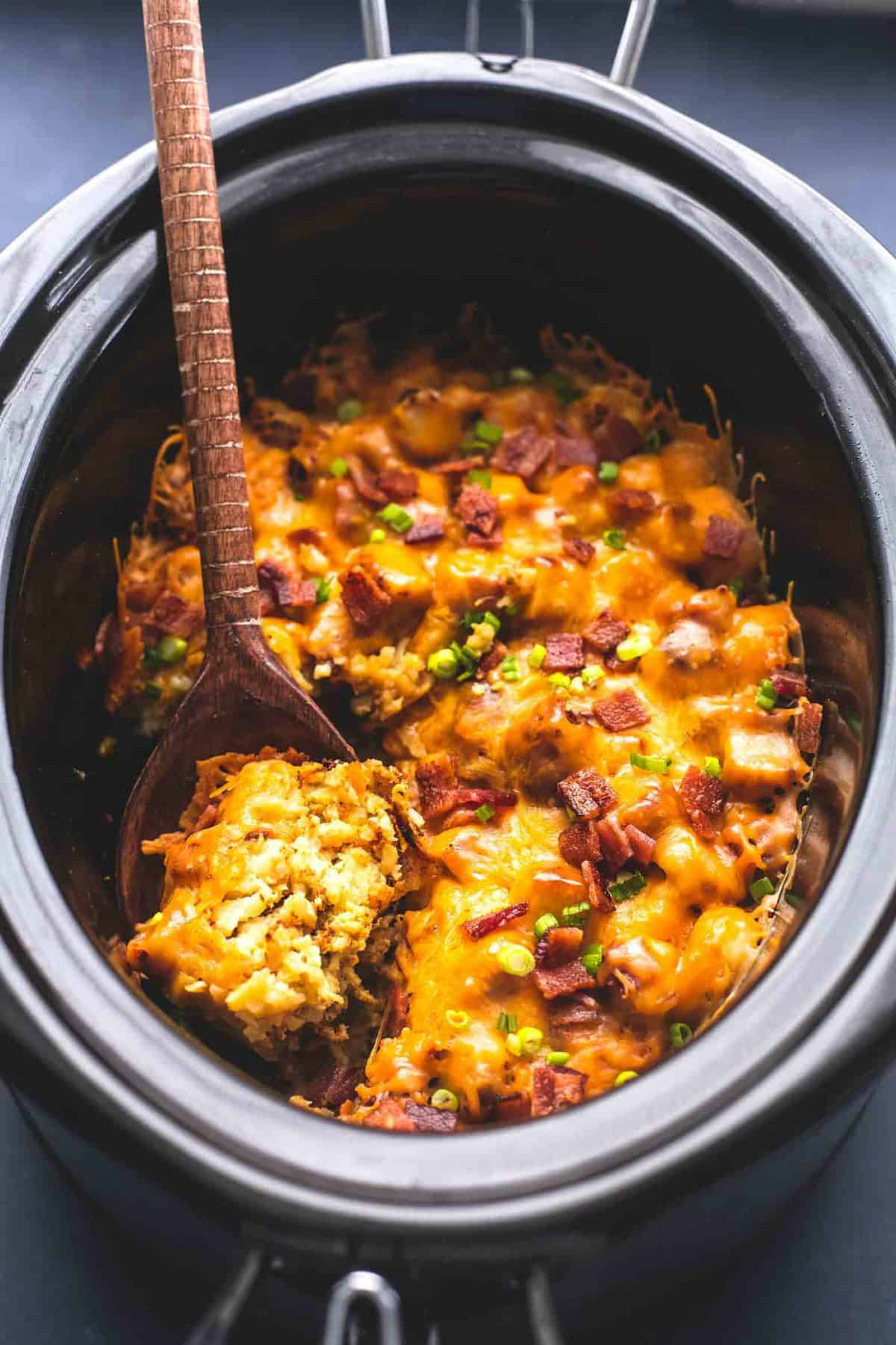 Breakfast Casserole With Tater Tots And Bacon
 Slow Cooker Loaded Tater Tot Breakfast Casserole