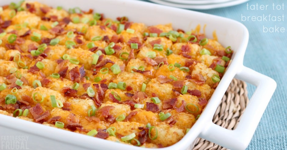 Breakfast Casserole With Tater Tots And Bacon
 Cheesy Tater Tot Breakfast Casserole Recipe Fabulessly