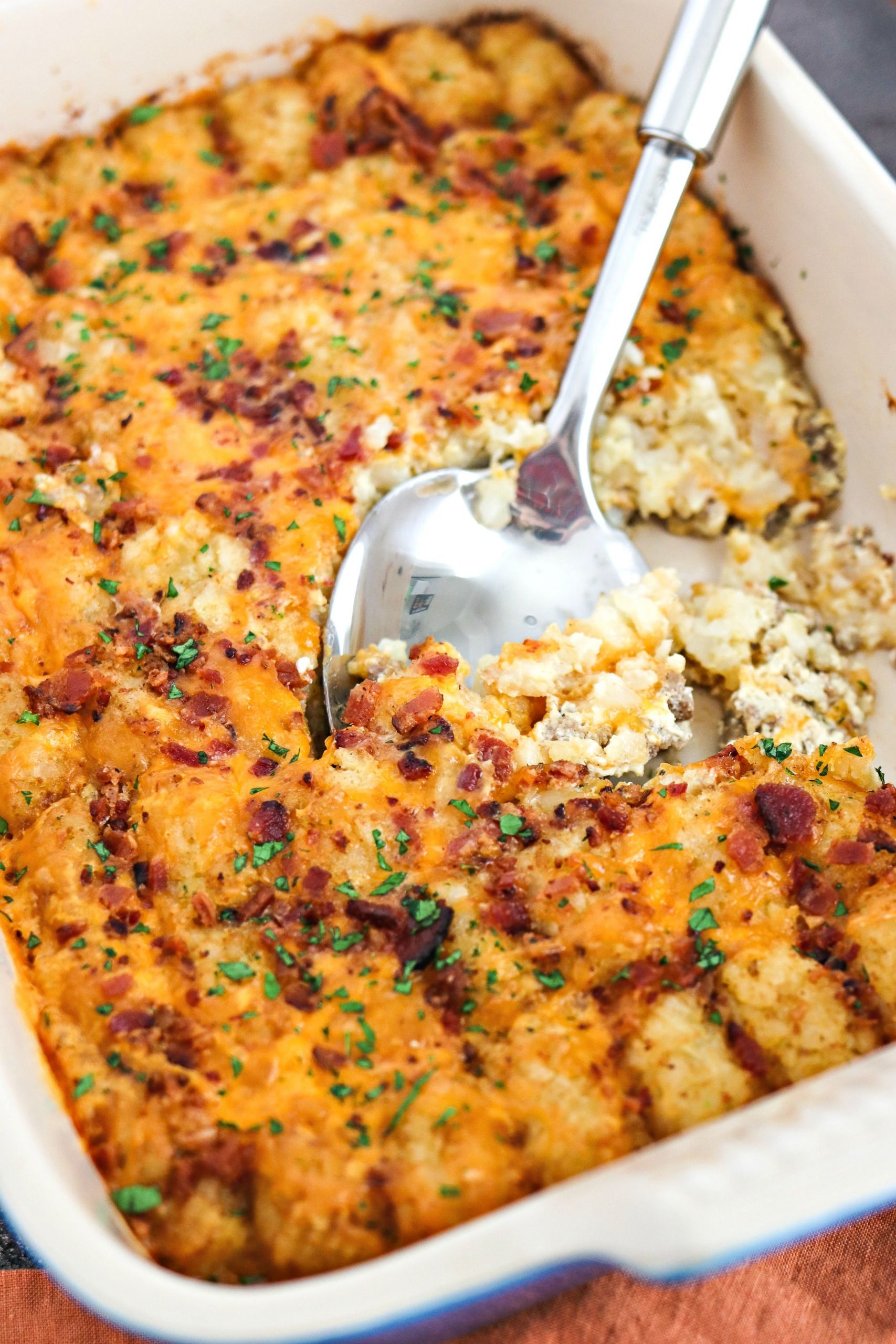 Breakfast Casserole With Tater Tots And Bacon
 Cheesy Tater Tot Breakfast Casserole CPA Certified