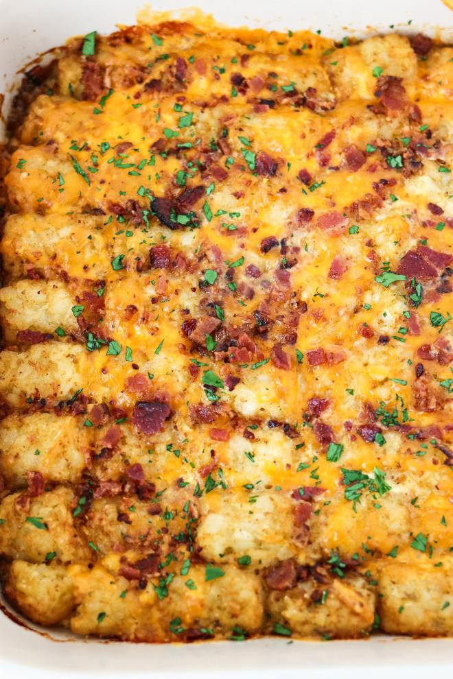 Breakfast Casserole With Tater Tots And Bacon
 Cheesy Tater Tot Breakfast Casserole