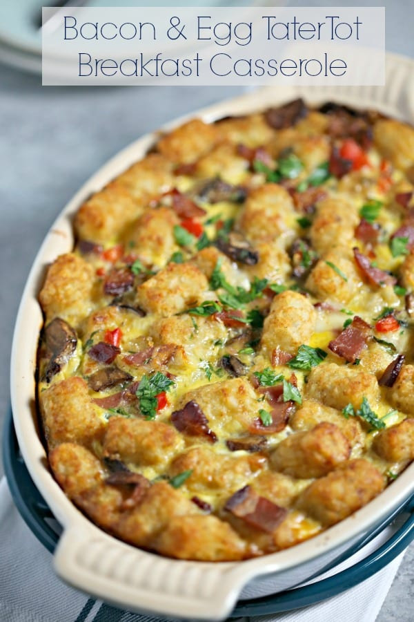 Breakfast Casserole With Tater Tots And Bacon
 Bacon and Egg Tater Tot Breakfast Casserole Cooking in
