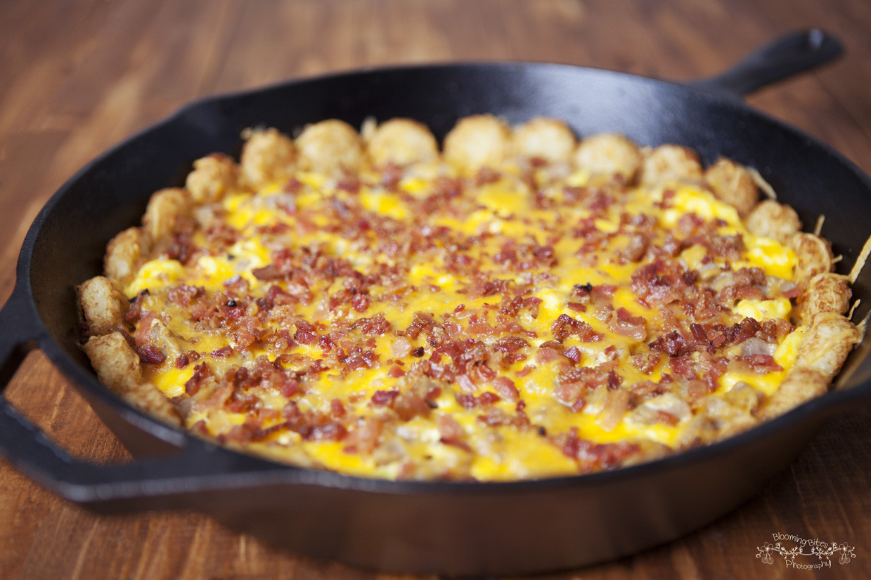 Breakfast Casserole With Tater Tots And Bacon
 Tater Tot Bacon & Egg Breakfast Bake Blooming Bites