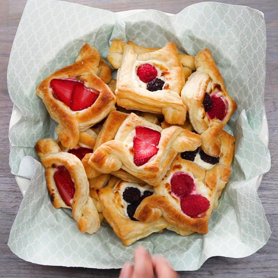Breakfast Pastries Recipes
 Fruit and Cream Cheese Breakfast Pastries Recipe by Tasty