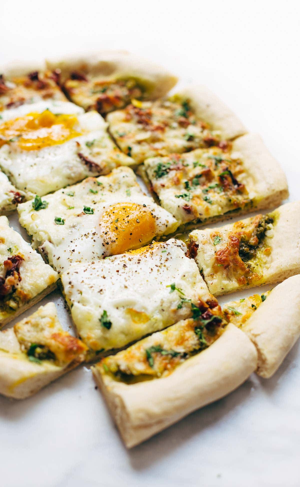 Breakfast Pizza Recipe
 Breakfast Pizza with Kale Pesto and Sun Dried Tomatoes