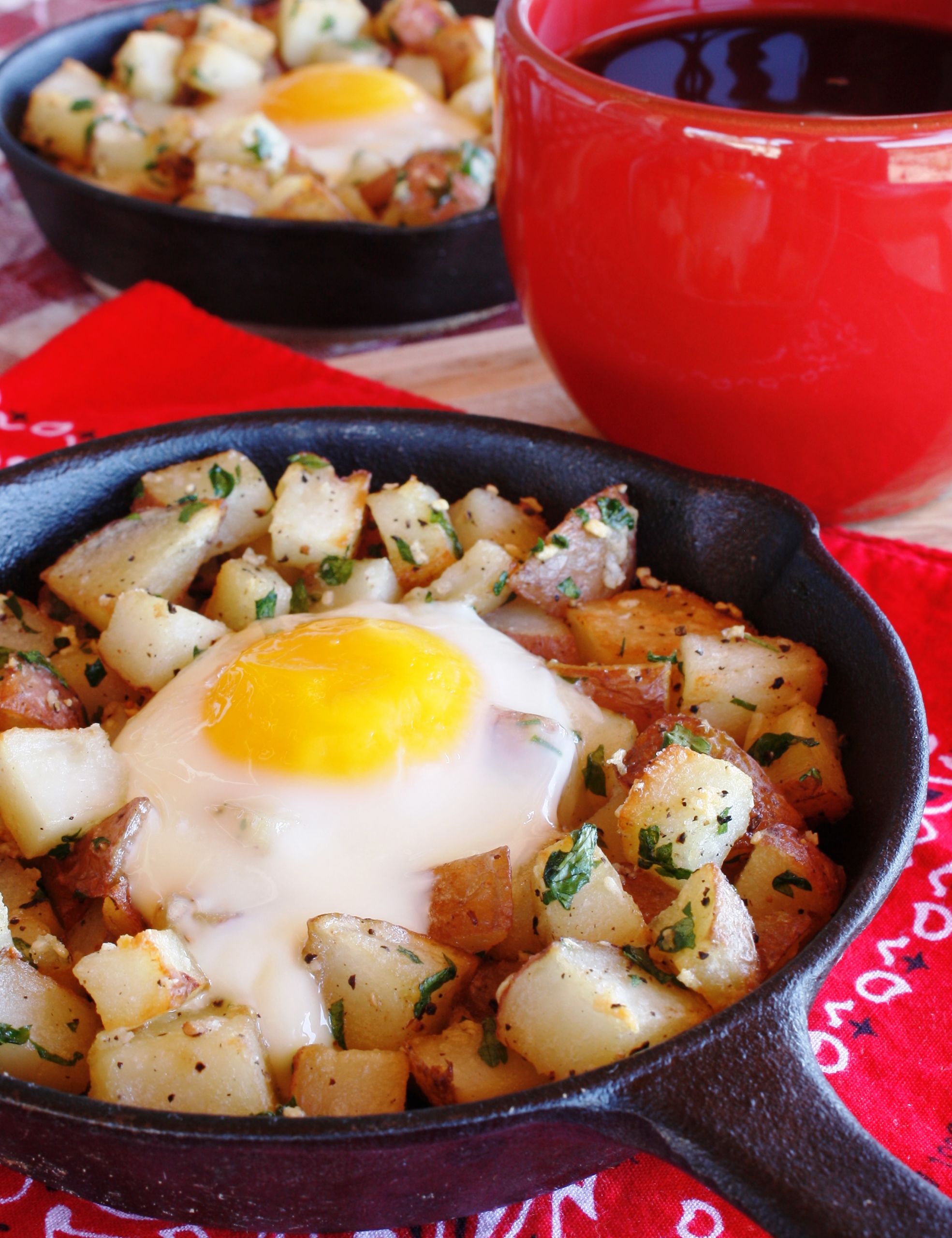 Breakfast Red Potatoes
 Sunny Red Potato Breakfast Skillet and How to Clean a Cast