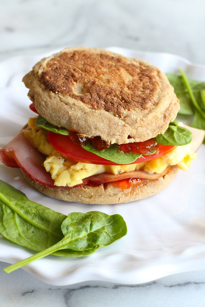 Breakfast Sandwich Recipes
 English Muffin Breakfast Sandwich with Pepper Jelly