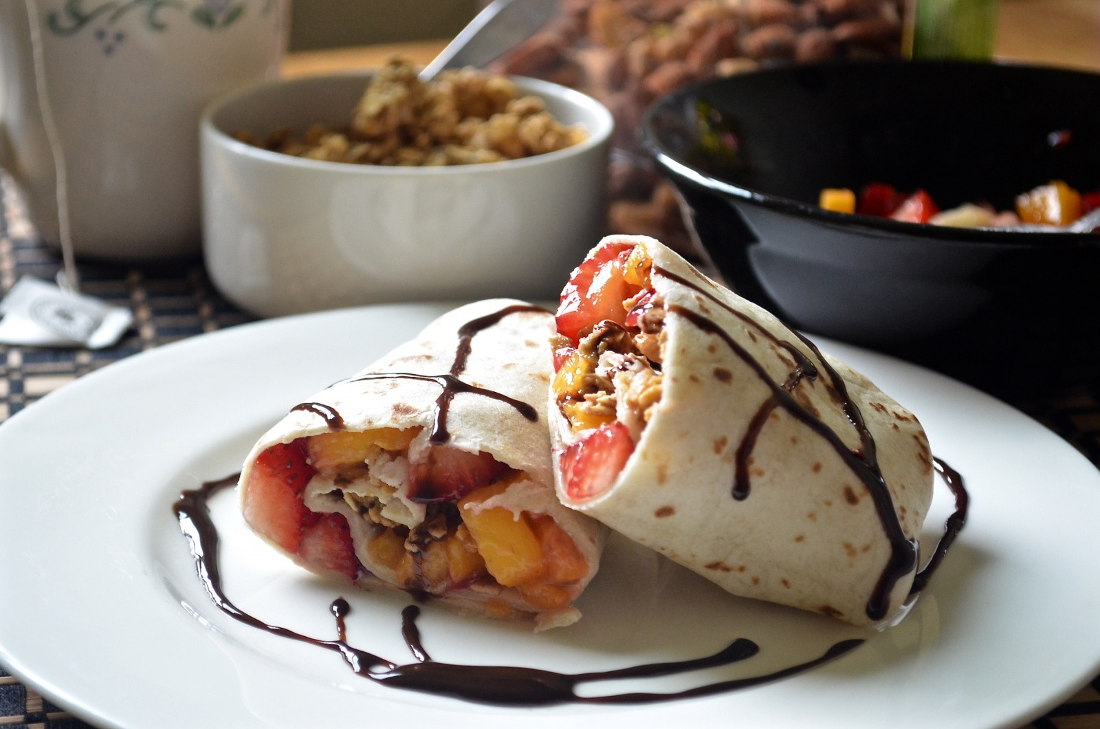 Breakfast Wrap Recipe
 Sweet Mixed Fruits And Granola Breakfast Wraps Recipe by