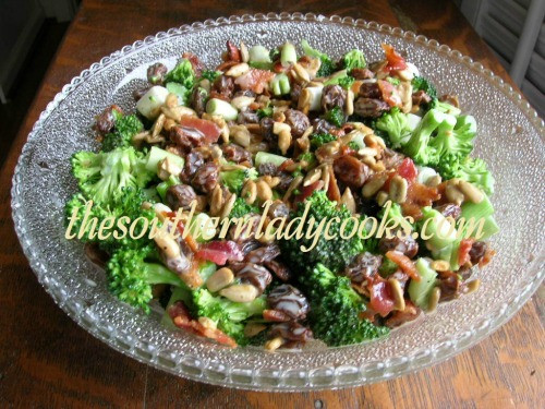 Broccoli Bacon Raisin Salad
 BROCCOLI RAISIN SALAD The Southern Lady Cooks