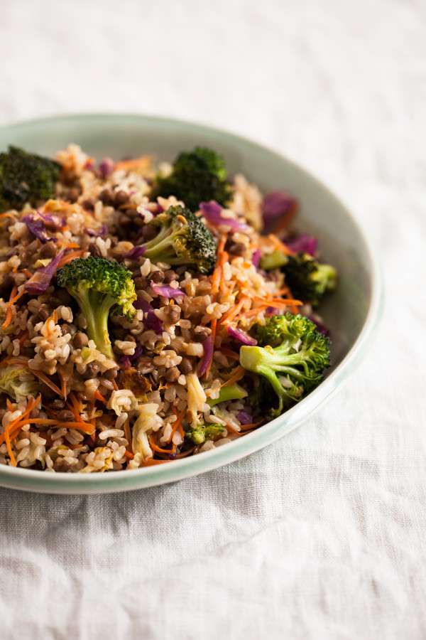 Brown Rice Stir Fry
 Quick Easy Brown Rice Lentil Stir Fry with Peanut Butter Sauce