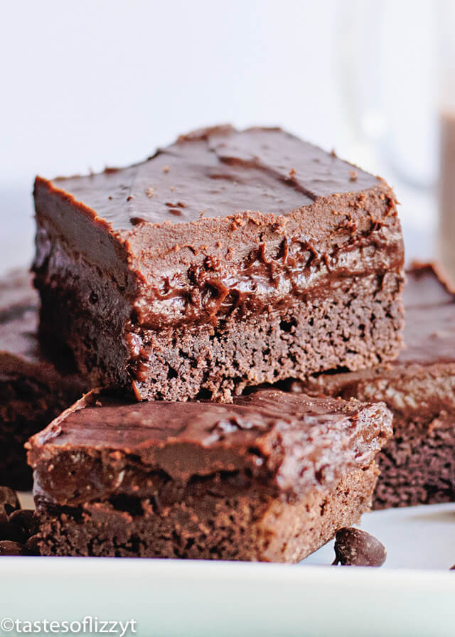 Brownies From Cake Mix
 Triple Chocolate Cake Mix Brownies Recipe with Pudding